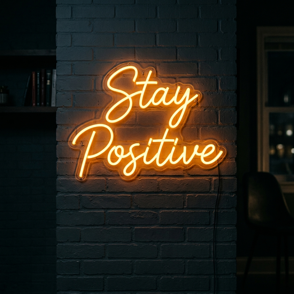 Stay Positive Neon Sign For Home Office
