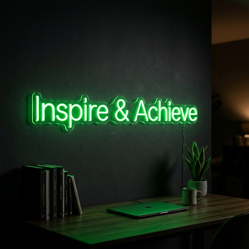 Inspire & Achieve Neon Sign For Home Office