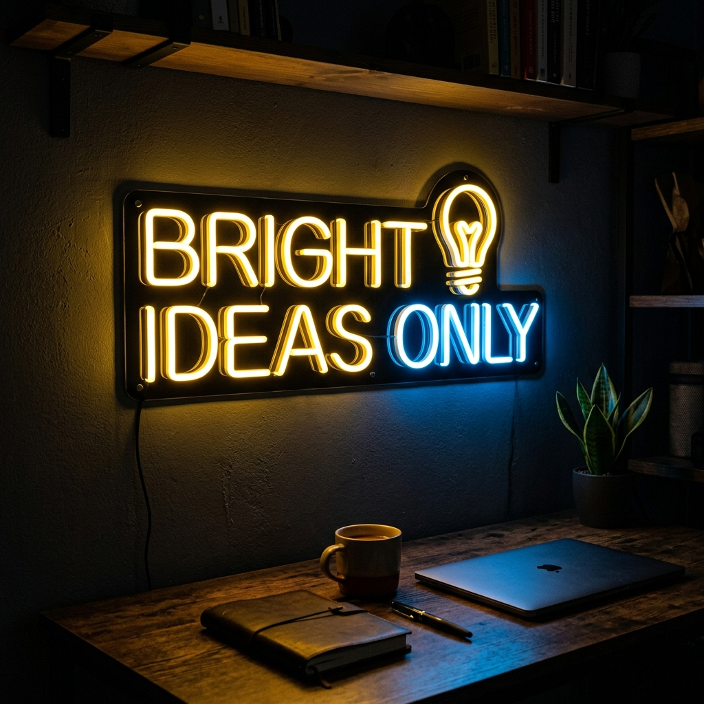 Bright Ideas Only Neon Sign For Home Office