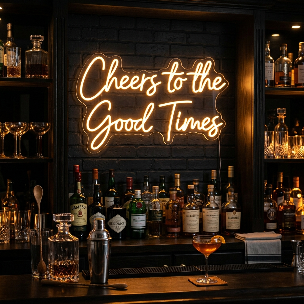 Cheers To The Good Times Neon Sign For Man Cave