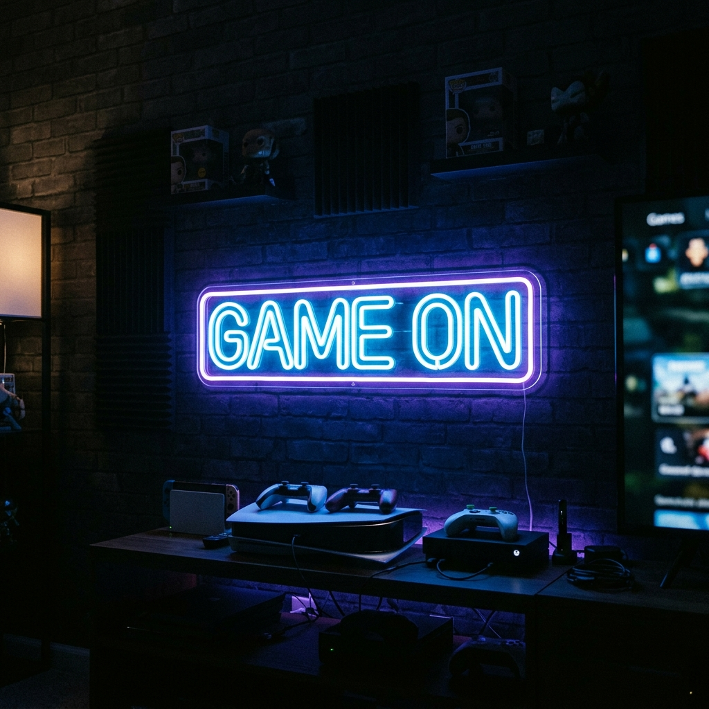 Game On Neon Sign For Man Cave