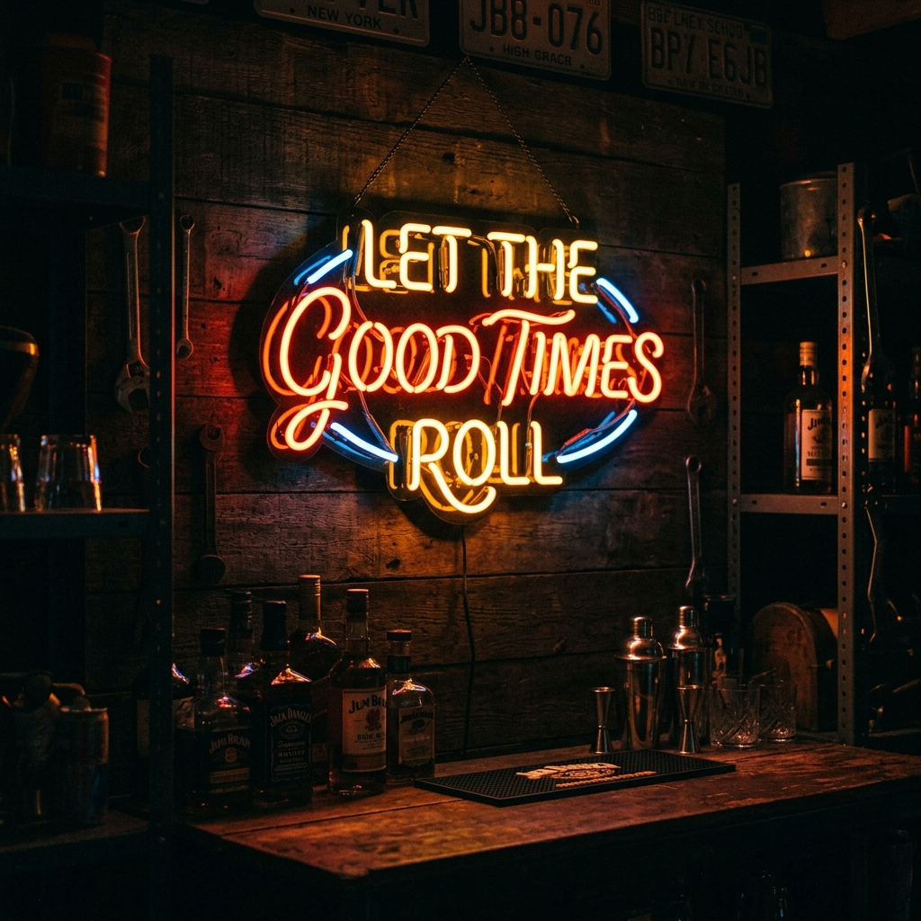 Let The Good Times Roll Neon Sign For Man Cave