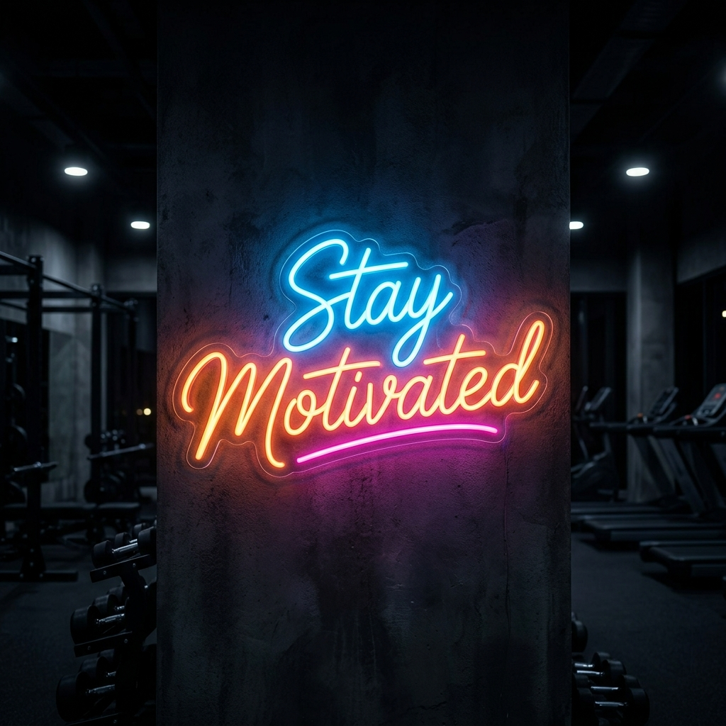 Stay Motivated Neon Sign For Your Home Gym