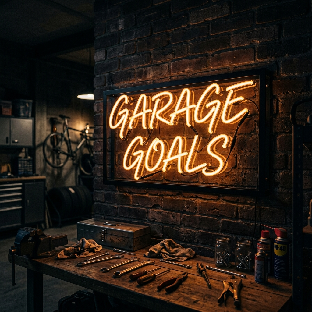 Garage Goals Neon Sign For Your Man Cave