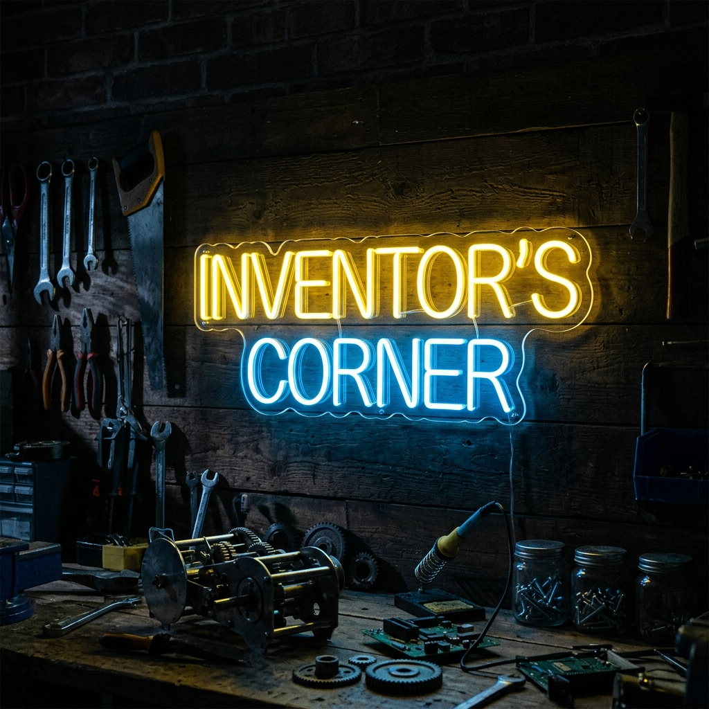 Inventor'S Corner Neon Sign For Workshops