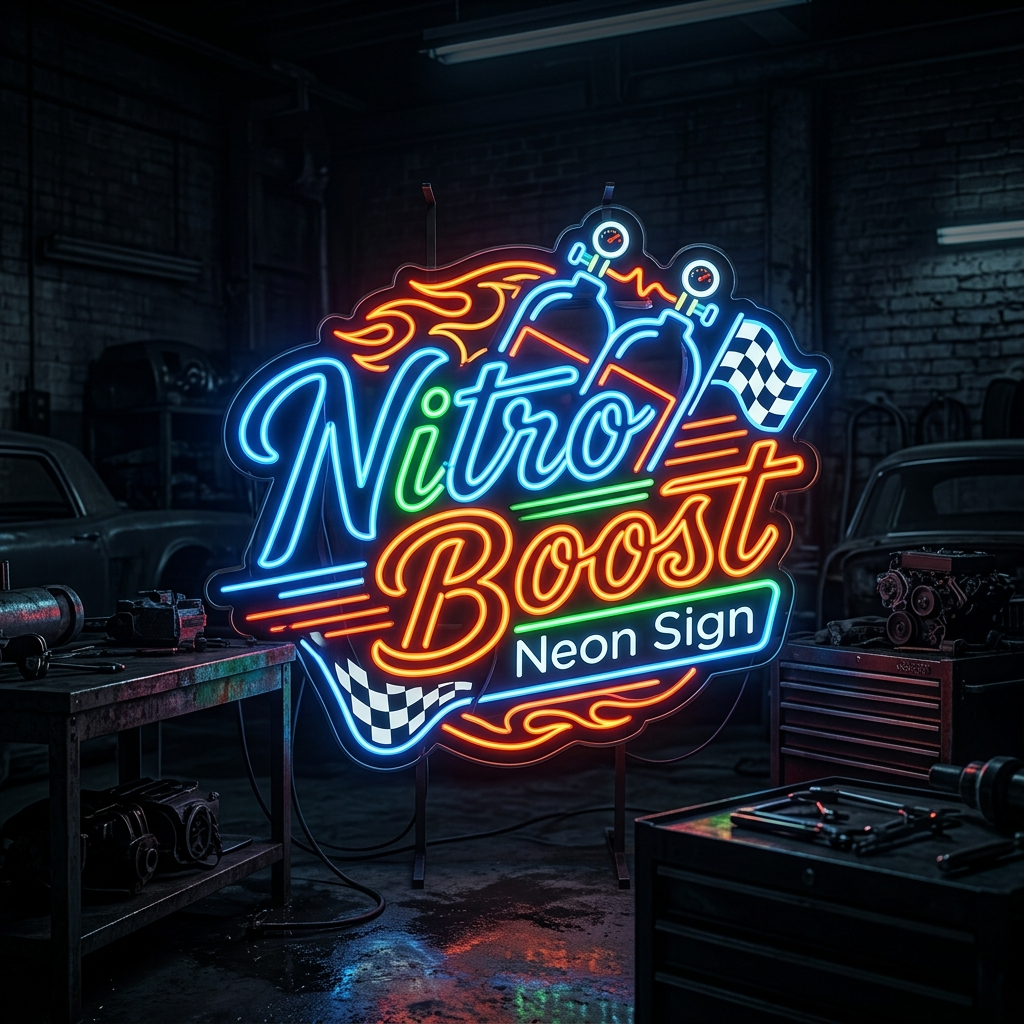 Nitro Boost Neon Sign For Automotive Spaces
