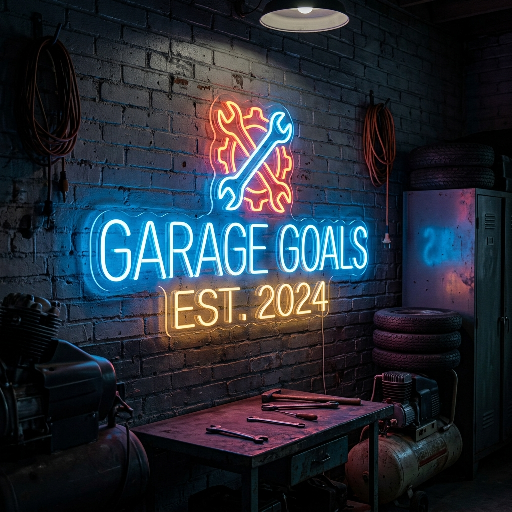 Garage Goals Neon Sign For Car Lovers