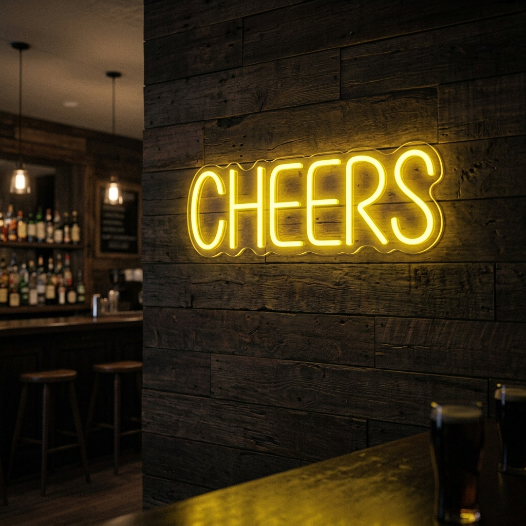 Cheers Neon Sign For Home Bar Decor