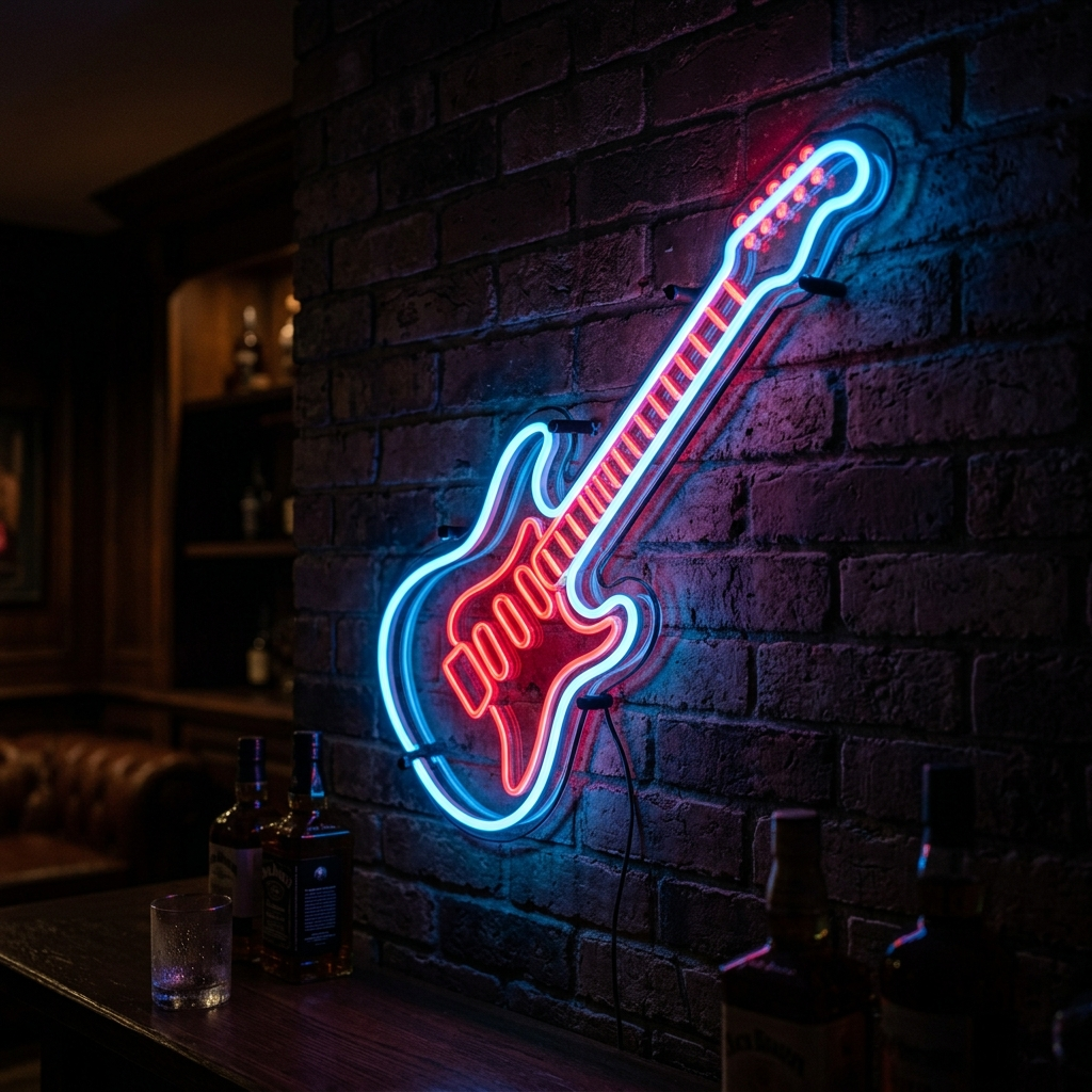 Guitar Neon Sign For Music Lovers Bar