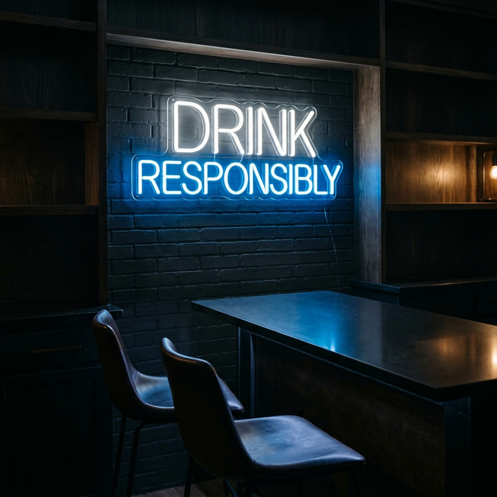Drink Responsibly Neon Sign For Home Bar