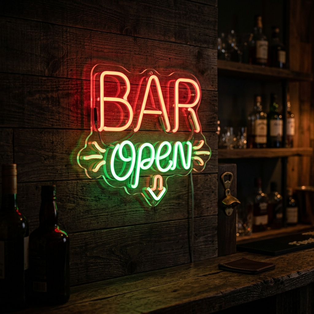 Bar Open Neon Sign For Home Pub