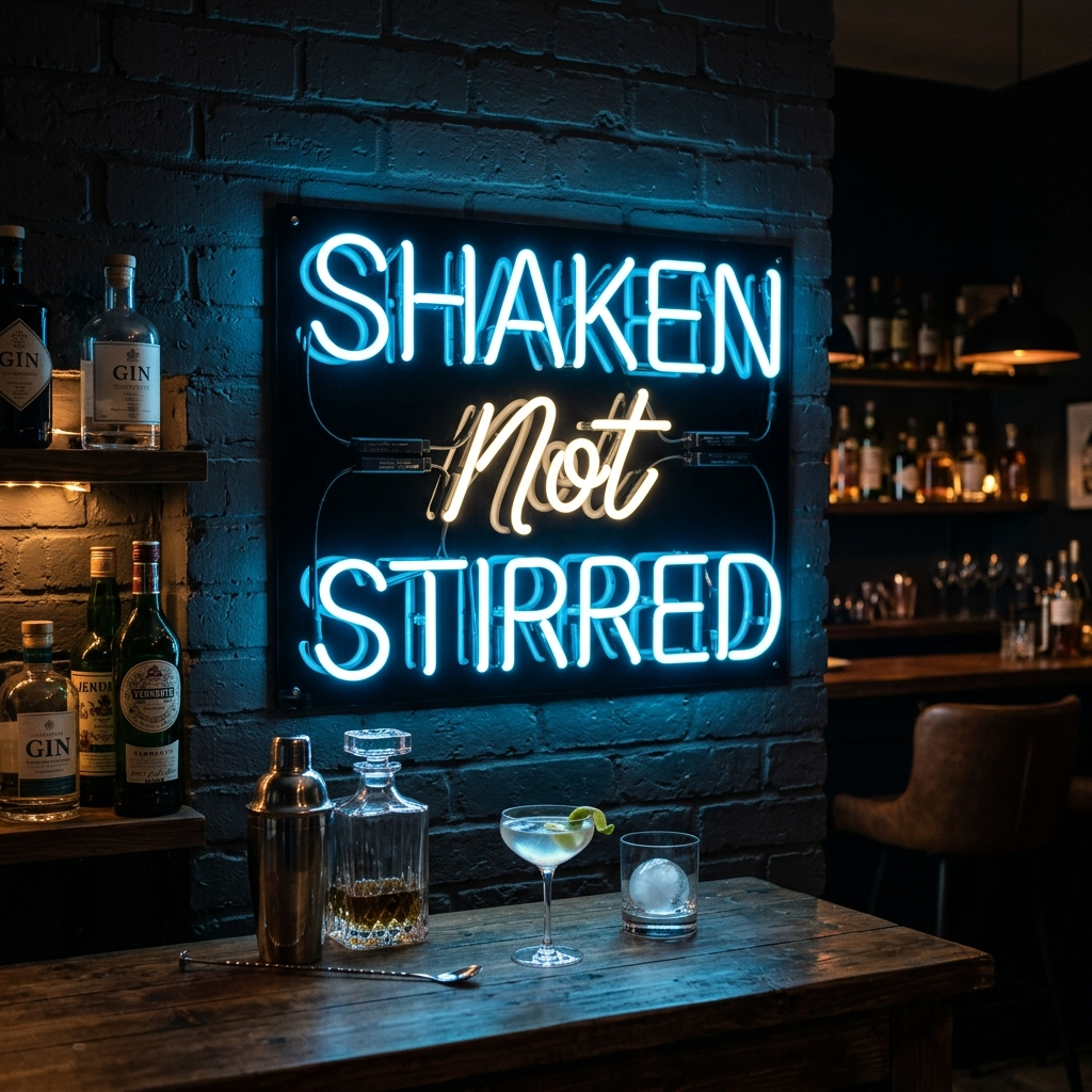Shaken Not Stirred Neon Sign For Home Bar