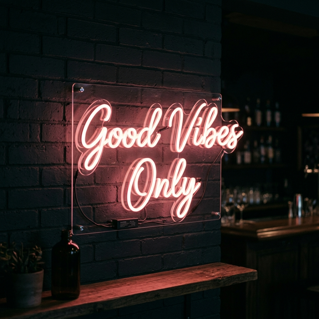 Good Vibes Only Neon Sign For Your Bar