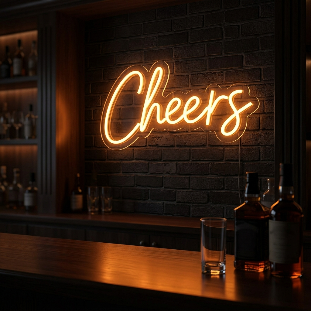 Cheers Neon Sign For Home Bar Decor
