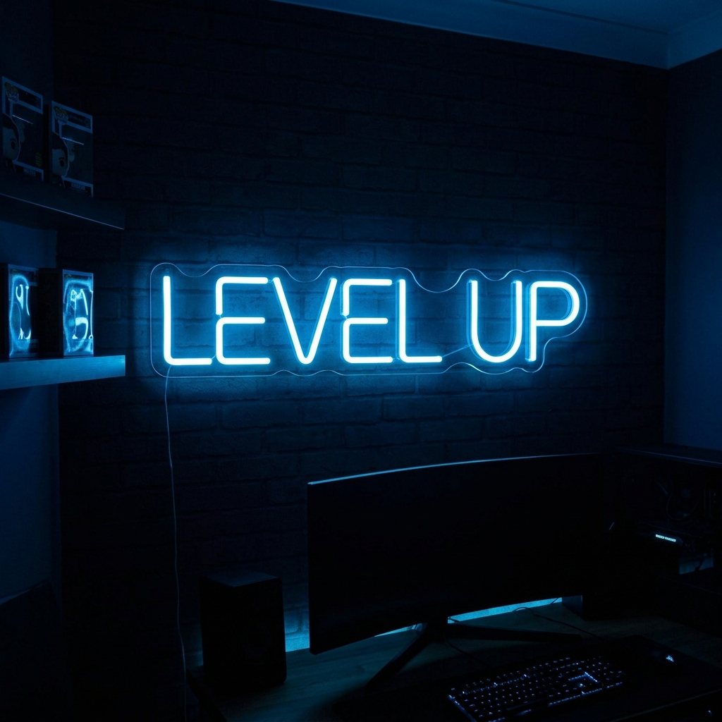 Level Up Neon Sign For Game Rooms