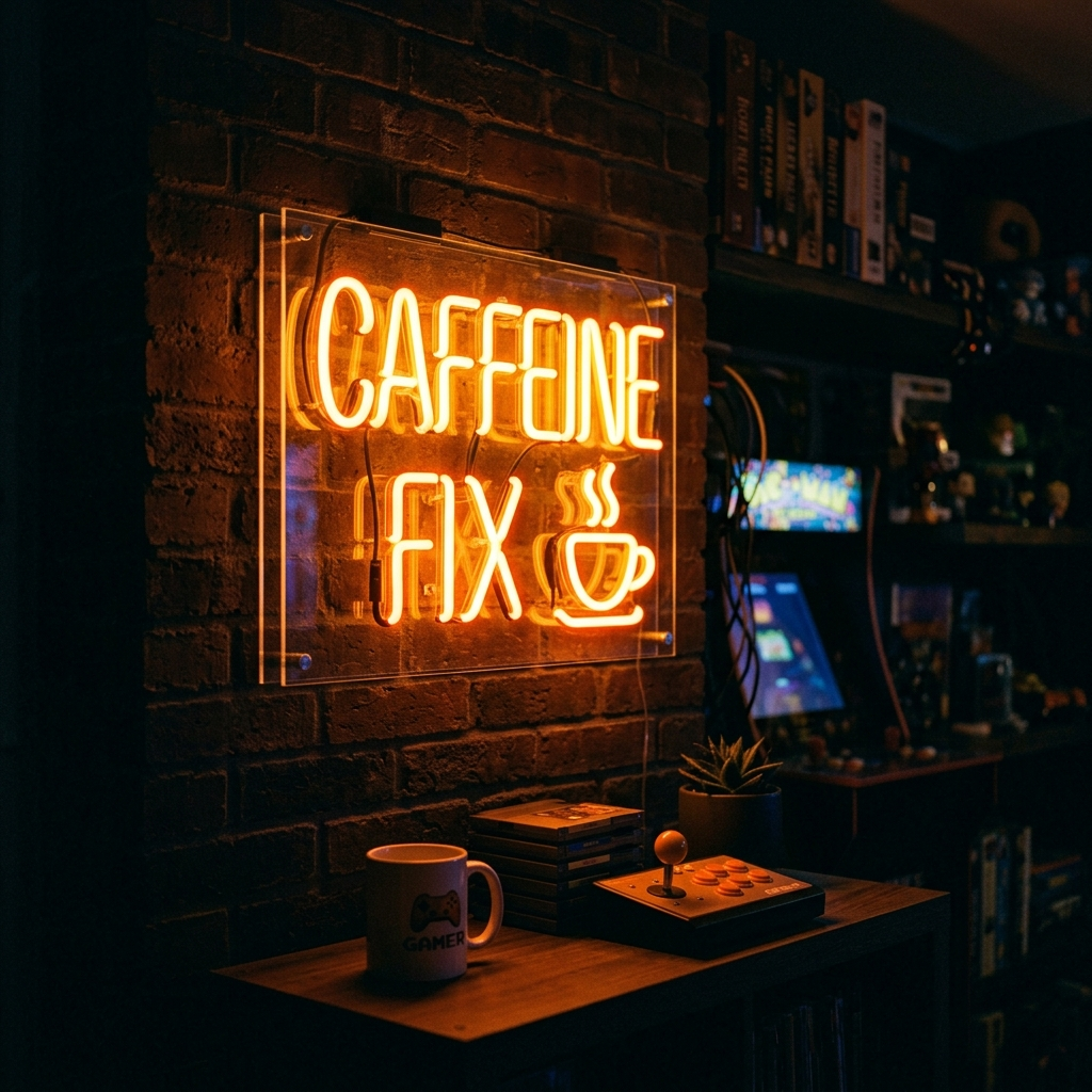 Caffeine Fix Neon Sign For Home Cafe