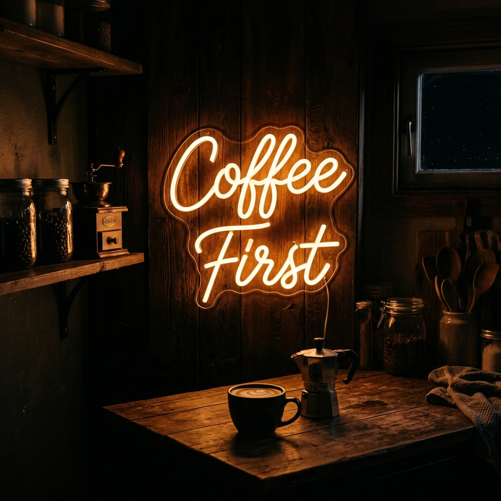 Coffee First Neon Sign For Home Cafe