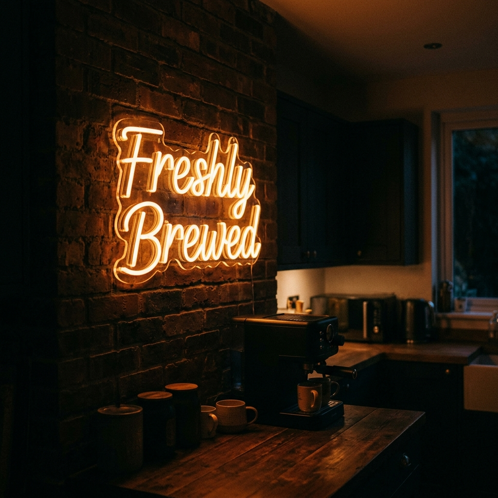 Freshly Brewed Neon Sign For Home Cafe
