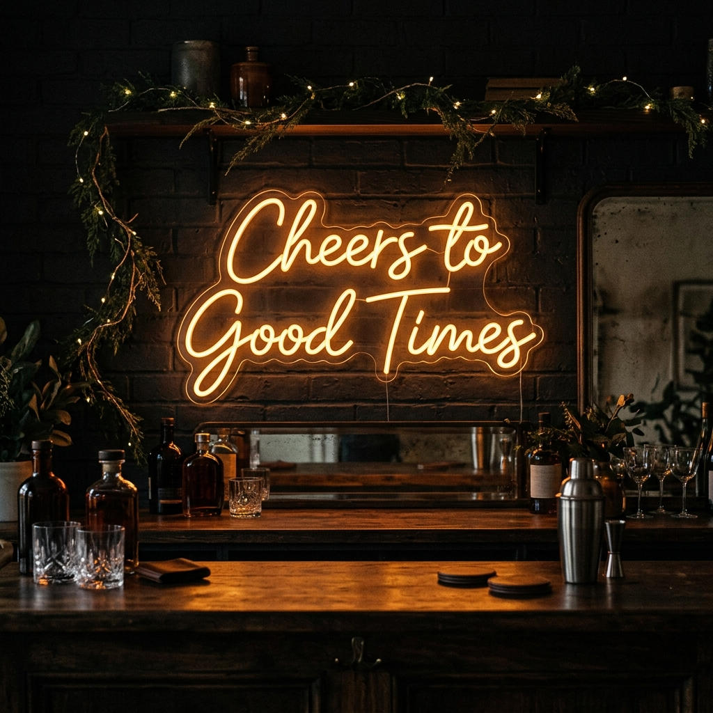 Cheers To Good Times Neon Sign For Dining Spaces