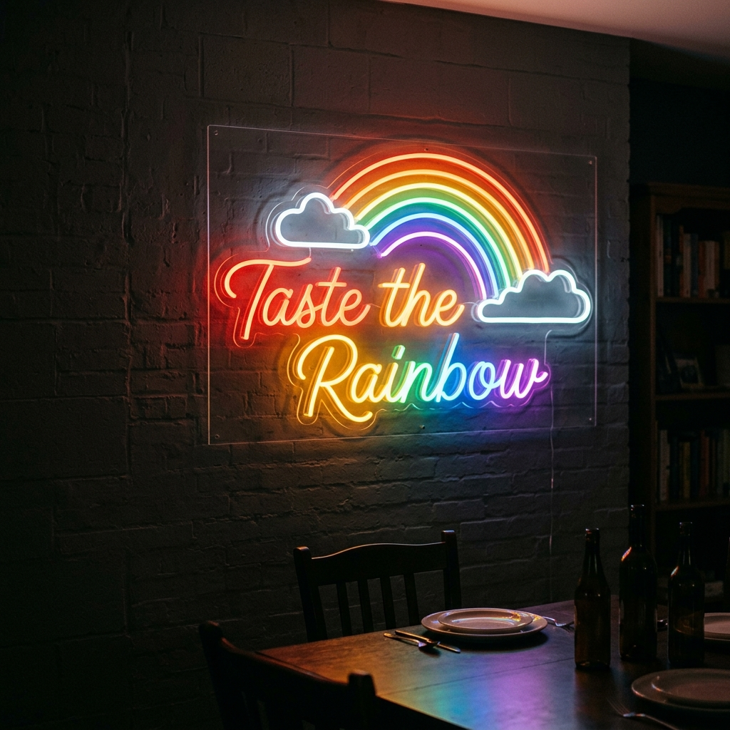 Taste The Rainbow Neon Sign For Dining Room
