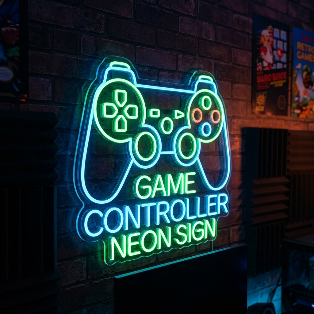 Game Controller Neon Sign For Gaming Rooms