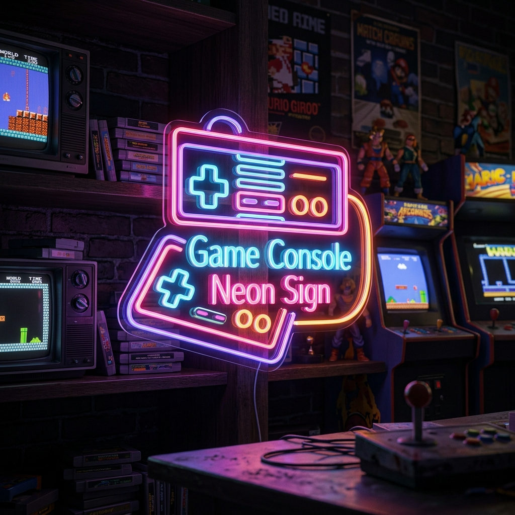 Retro Game Console Neon Sign For Gamers