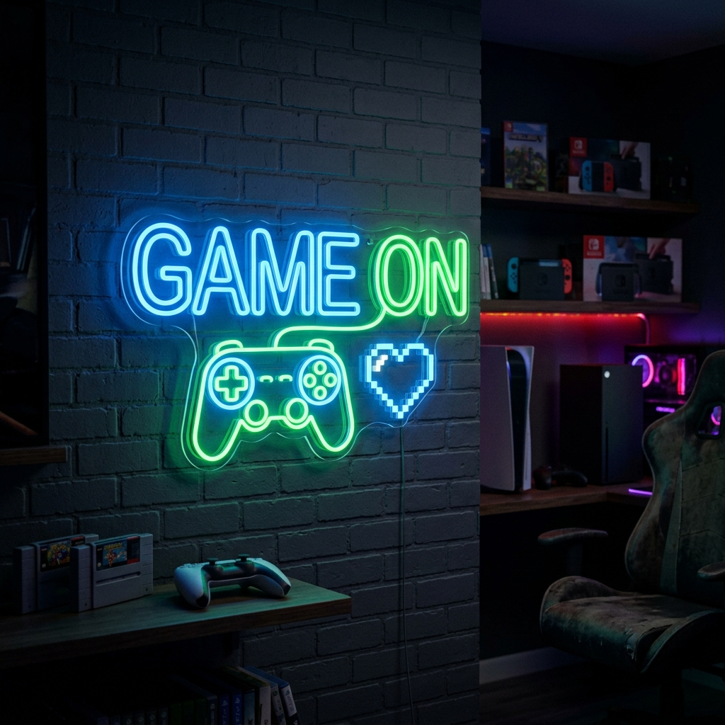 Game On Neon Sign For Gaming Rooms