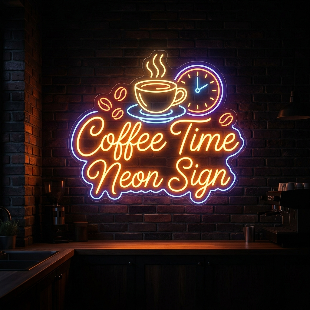 Coffee Time Neon Sign For Kitchen Decor