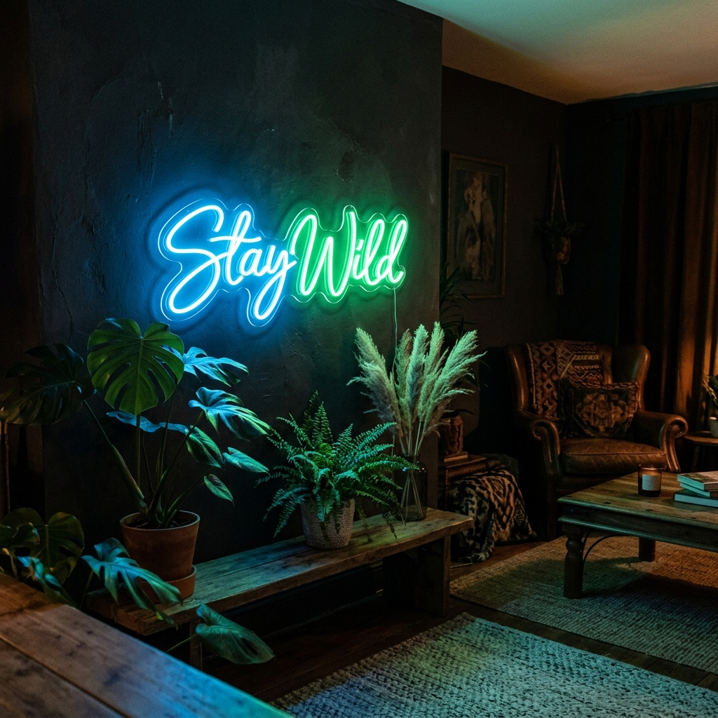 Stay Wild Neon Sign For Bohemian Living Rooms