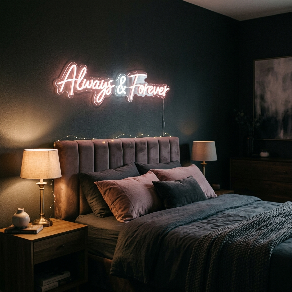 Always & Forever Neon Sign For Couples Bedroom