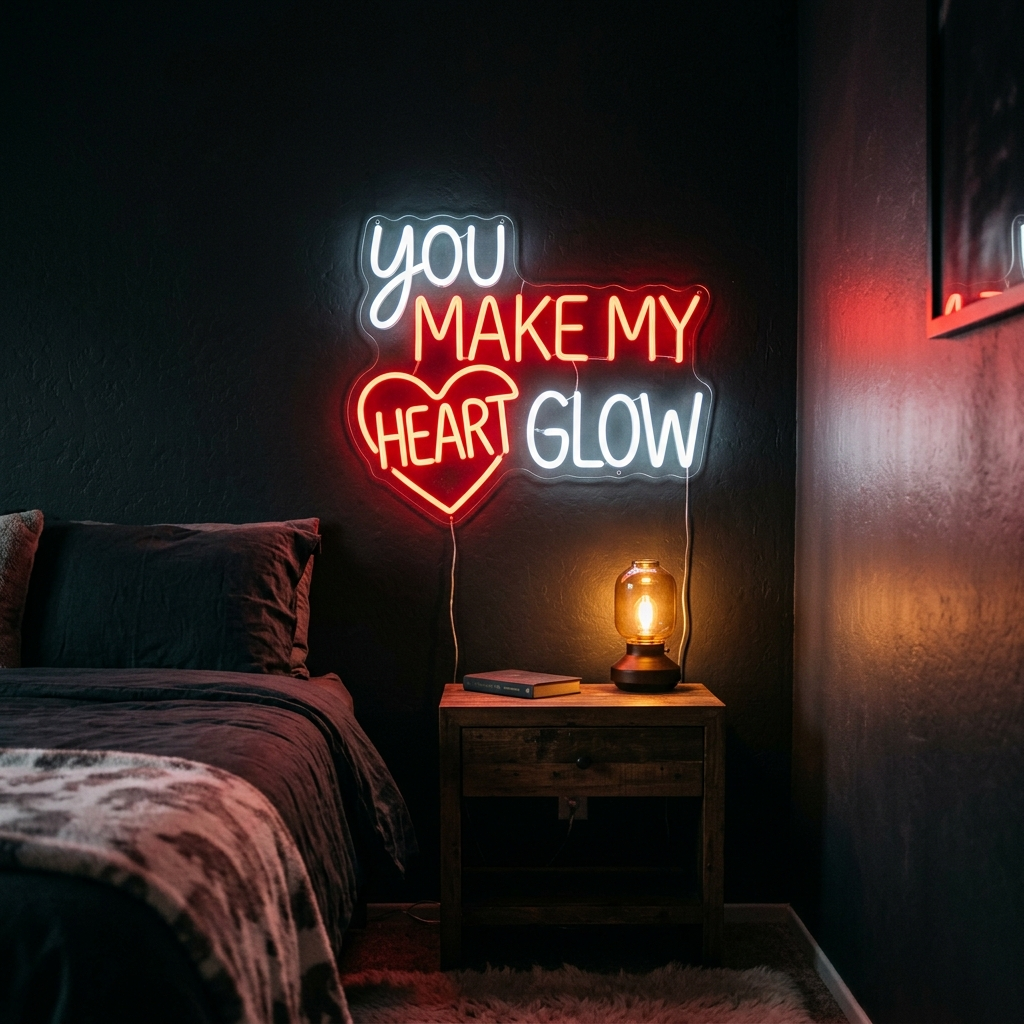 You Make My Heart Glow Neon Sign For Couples Bedroom