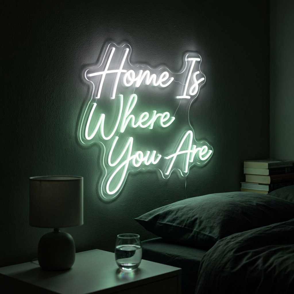 Home Is Where You Are Neon Sign For Couples Bedroom