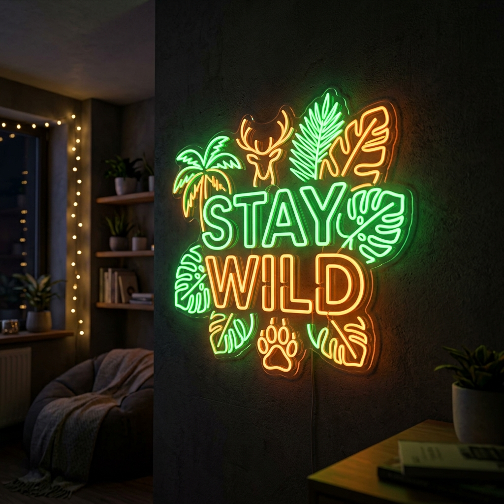 Stay Wild Neon Sign For Adventurous Dorm Rooms