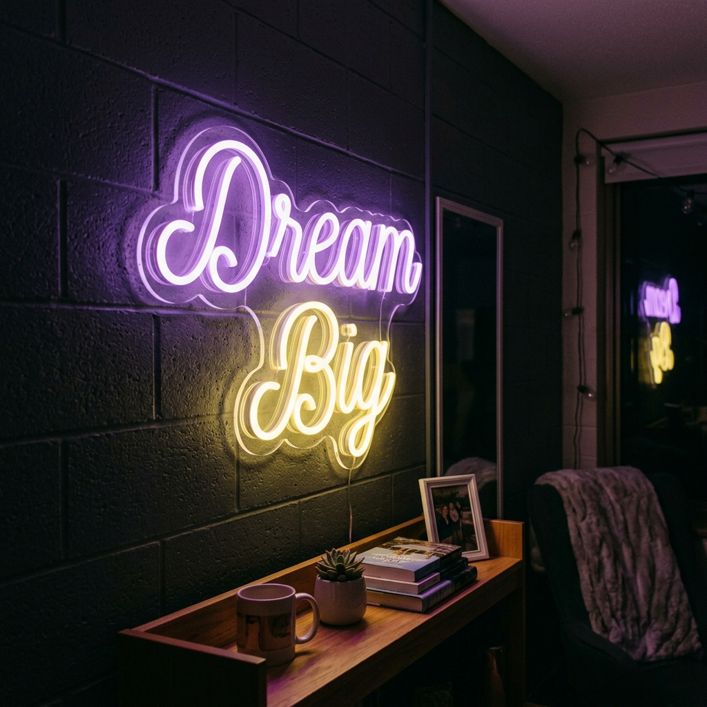 Dream Big Neon Sign For Inspirational Decor