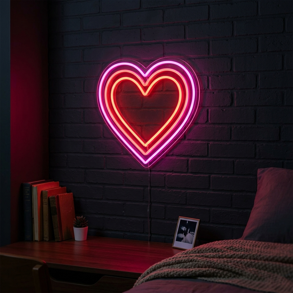 Heart Neon Sign For Cozy Bedroom Decor