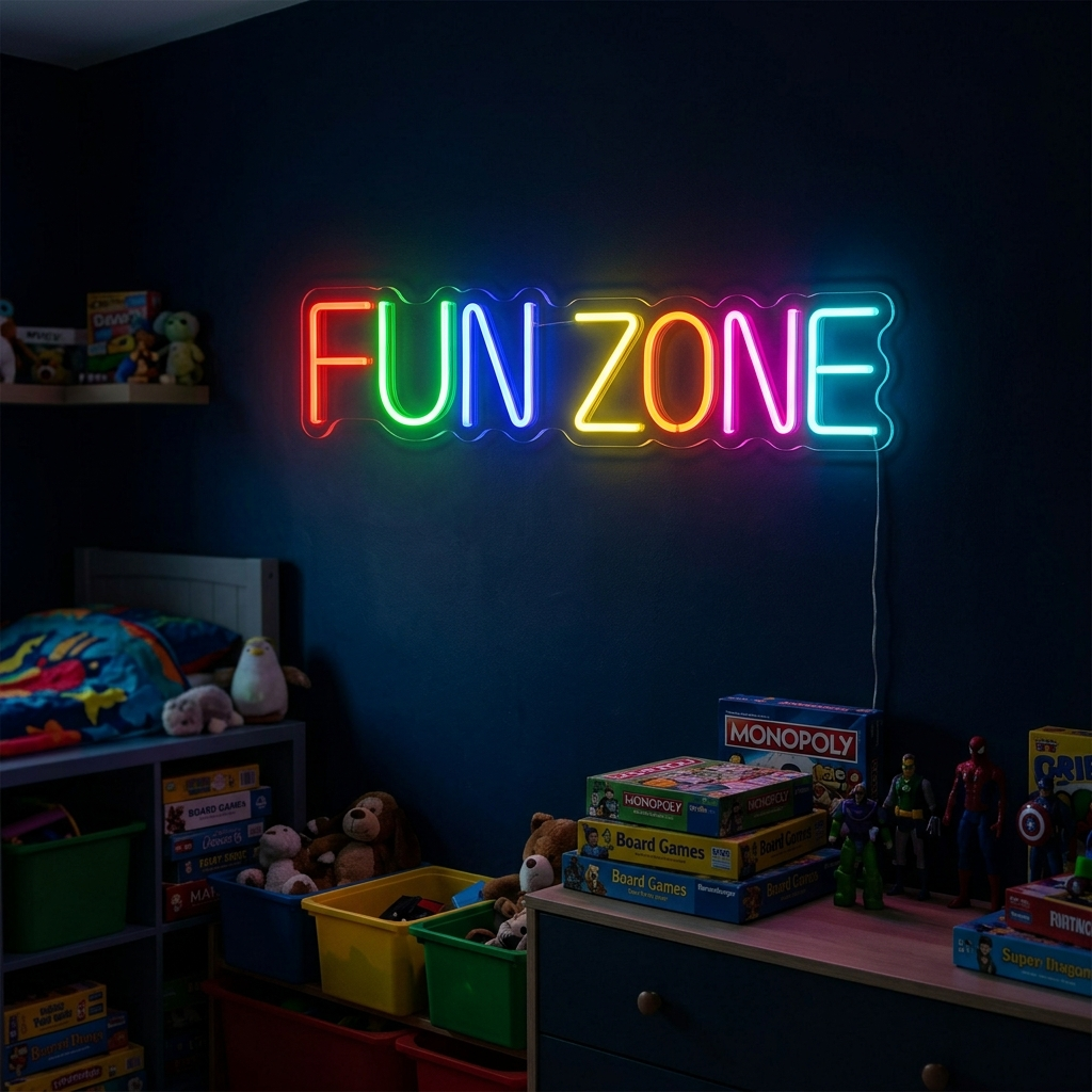 Fun Zone Neon Sign For Kids Bedroom