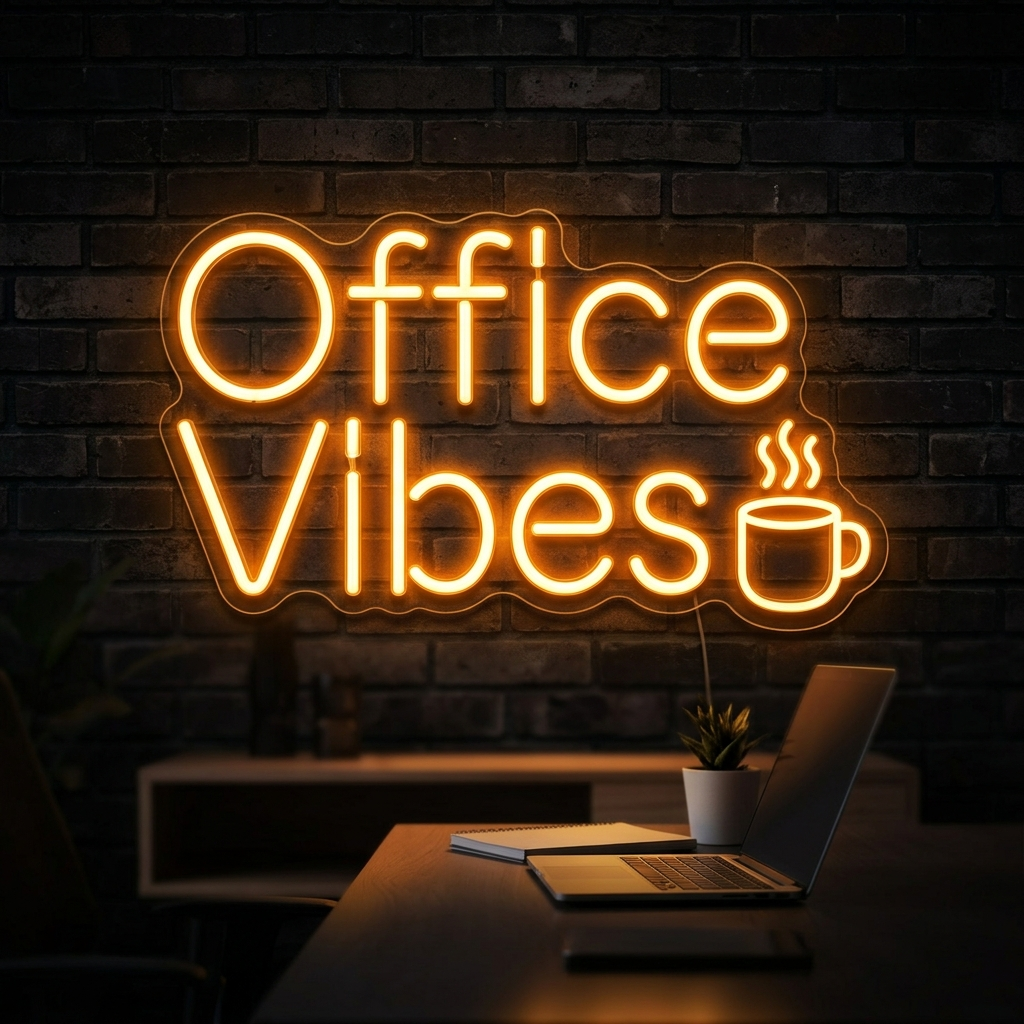 Office Vibes Neon Sign For Creative Spaces
