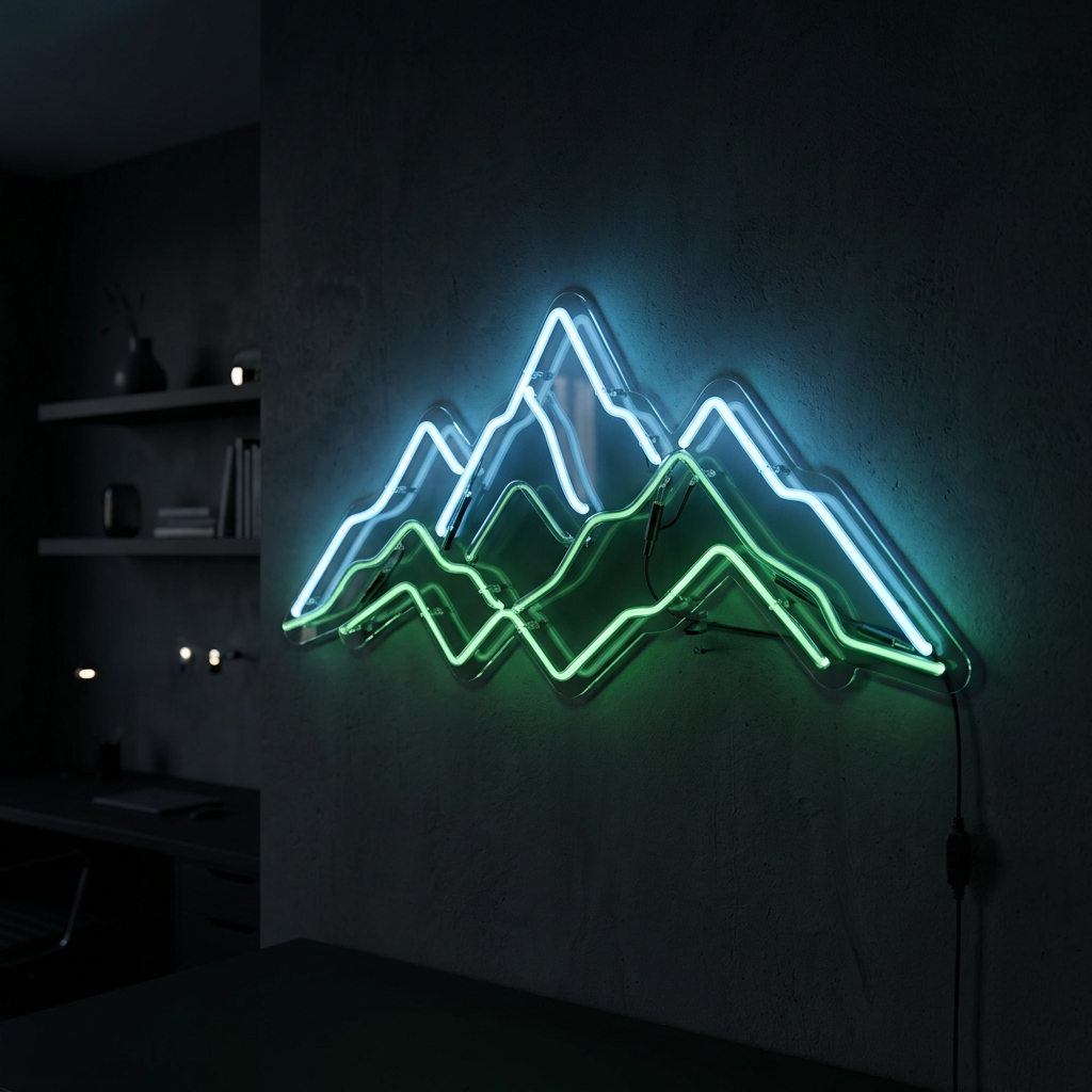 Mountain Outline Neon Sign For Inspiring Office Spaces