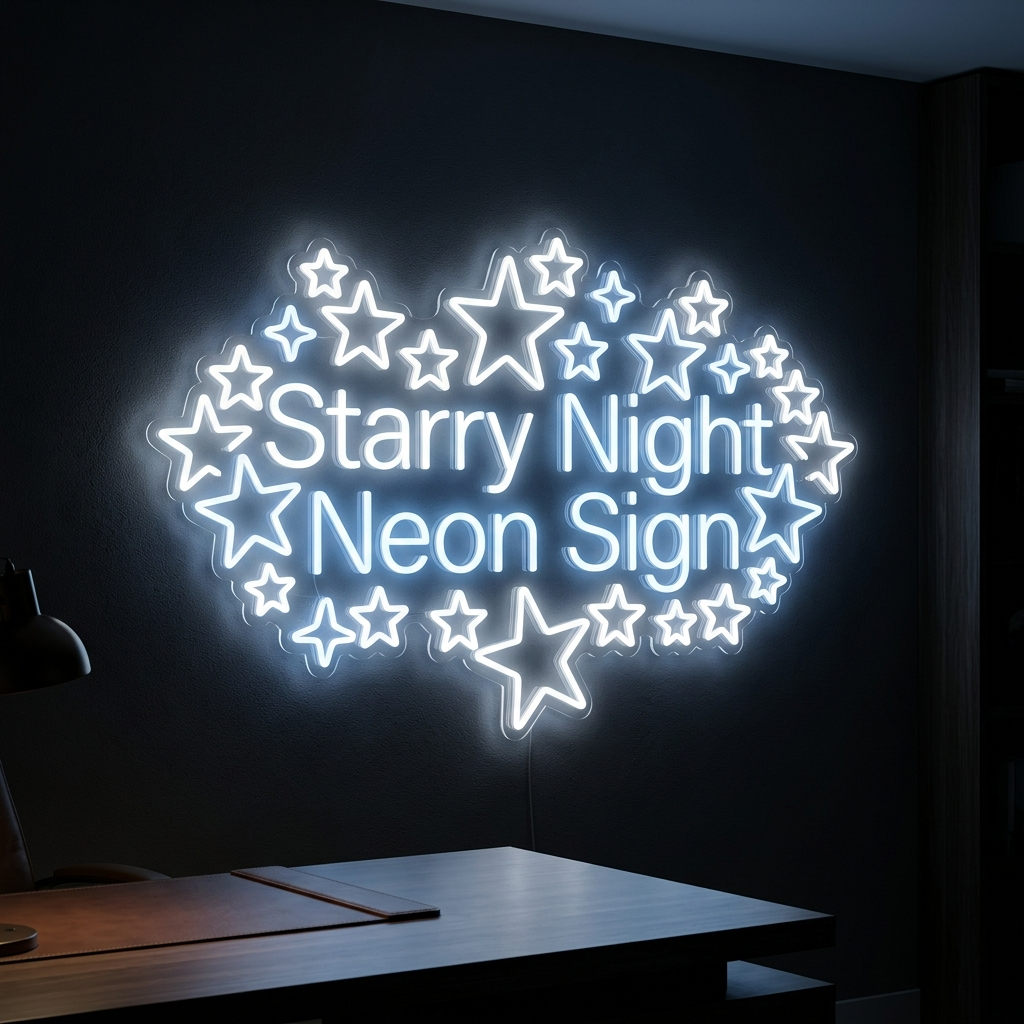 Starry Night Neon Sign For Dreamy Office Decor
