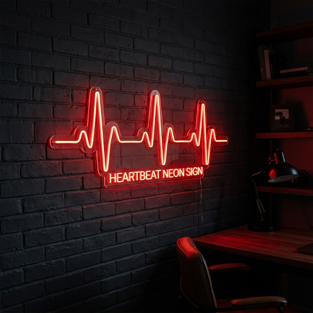 Heartbeat Neon Sign For Unique Office Decor