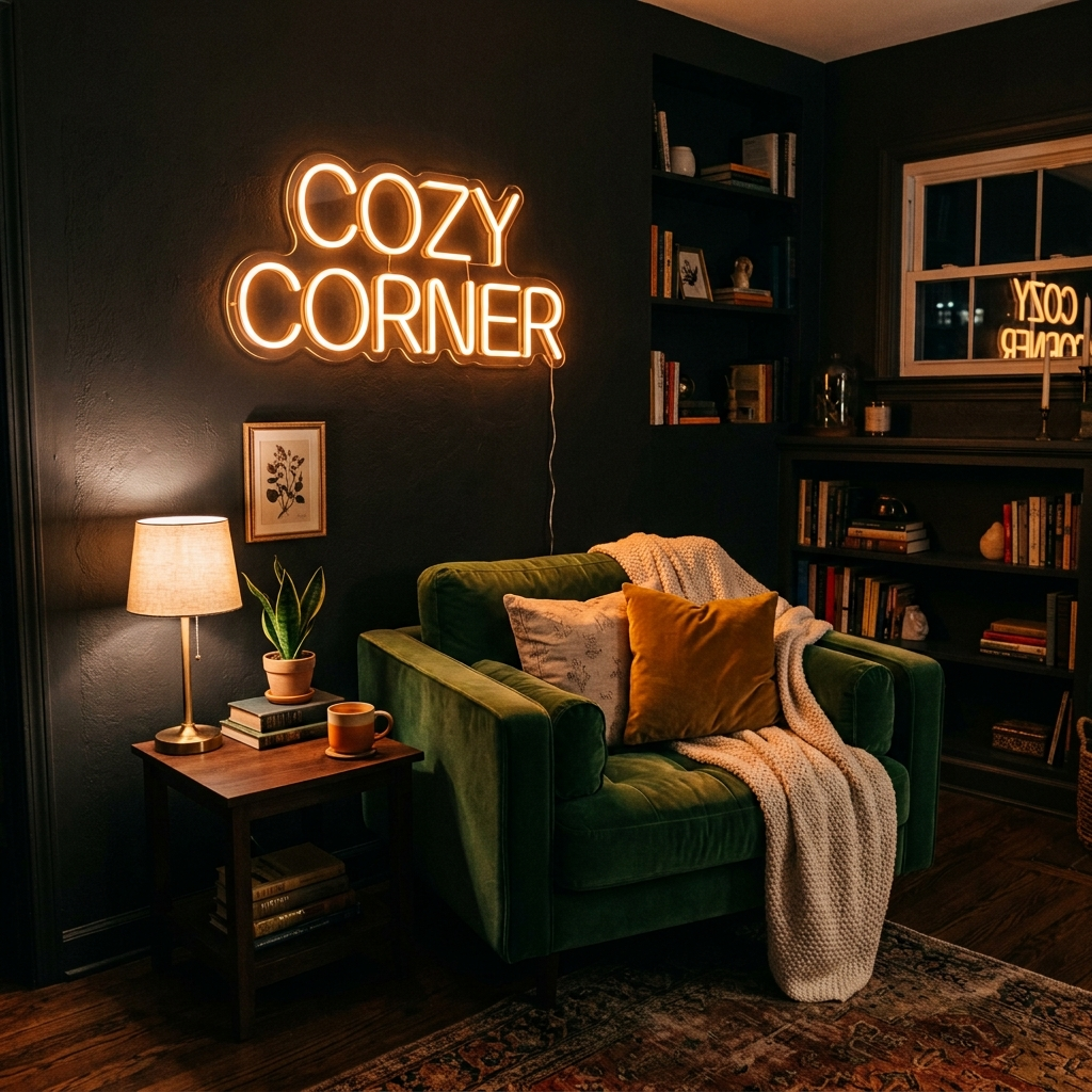 Cozy Corner Neon Sign For Living Room