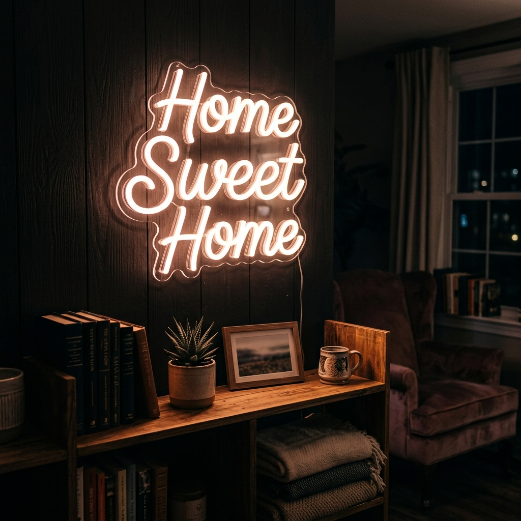 Home Sweet Home Neon Sign For Cozy Living Rooms