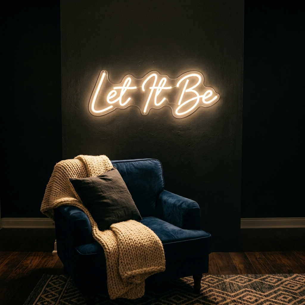 Let It Be Neon Sign For Relaxing Living Rooms