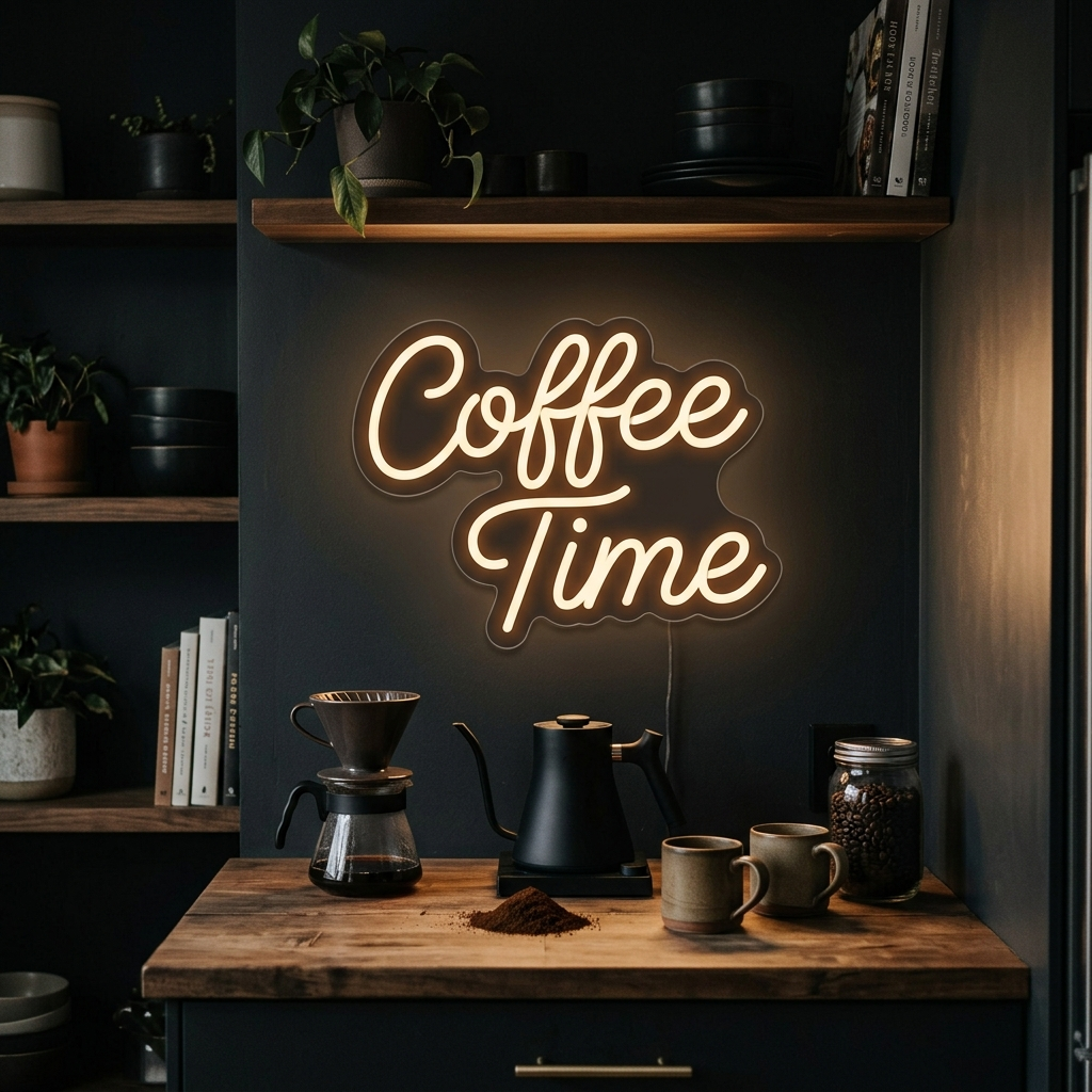Coffee Time Neon Sign For Kitchen Decor