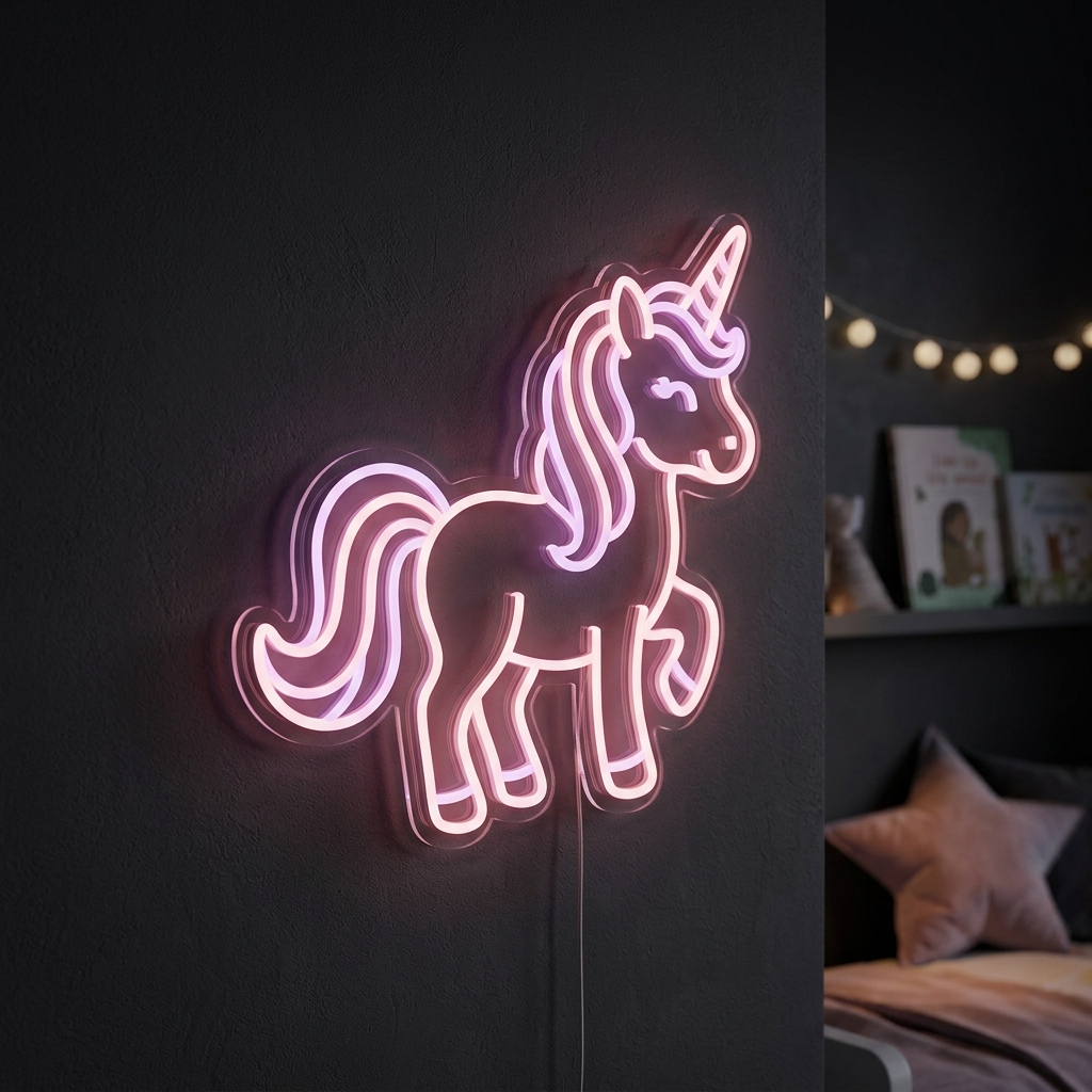 Whimsical Unicorn Neon Sign For Kids Room