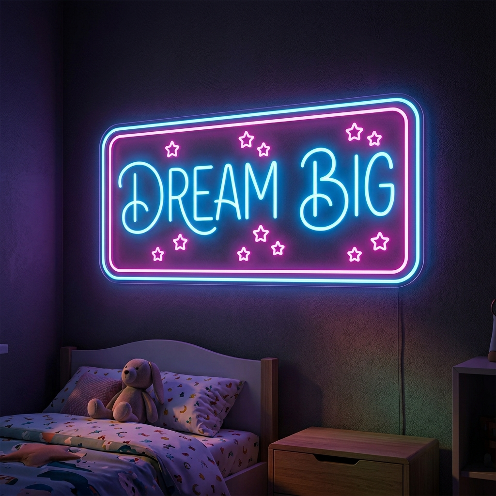 Dream Big Neon Sign For Kids Room
