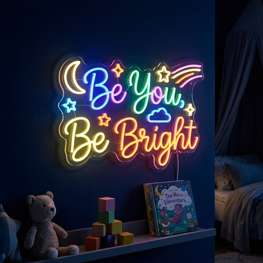 Be You, Be Bright Neon Sign For Kids Room