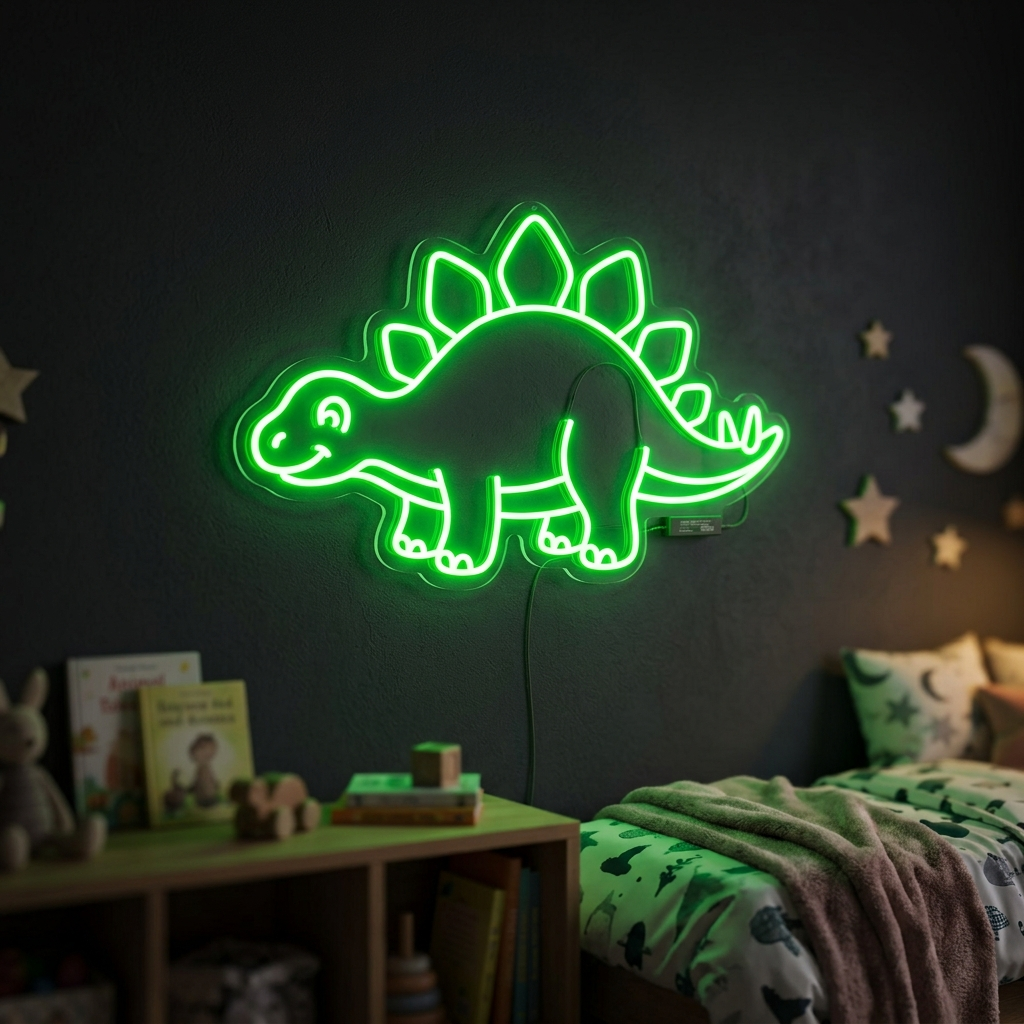 Charming Dinosaur Neon Sign For Kids Room