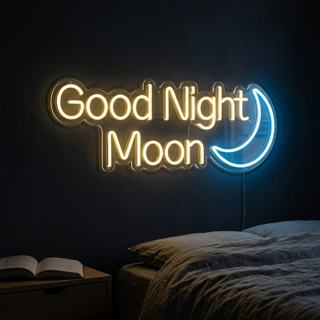 Good Night Moon Neon Sign For Kids Room
