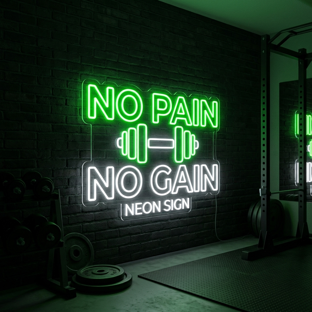 No Pain No Gain Neon Sign For Home Gym
